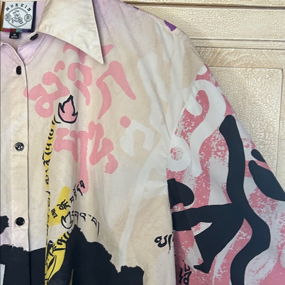 Mukzin Designer Women’s Button Up Long Sleeve Shirt - Size Medium - Picture 4 of 11